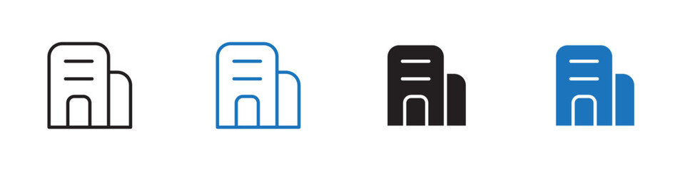 Building icon Flat symbol set outline