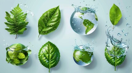 Harmony in Nature. Symbols of Environment Conservation concept