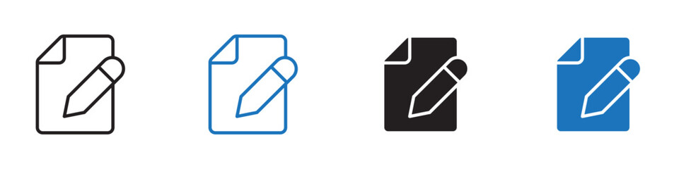 Edit icon Outline set  in black and white color