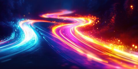 Obraz premium Night Road Long Exposure