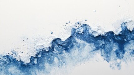 Blue and White Wave Painting