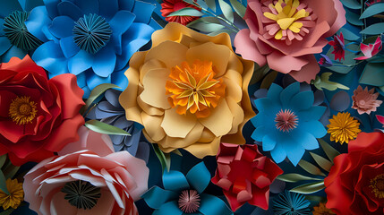 Paper colorful flowers as a beautiful background,Paper flowers background,Colorful origami paper flowers,Paper craft,Colorful paper flowers on dark background,3d render 


