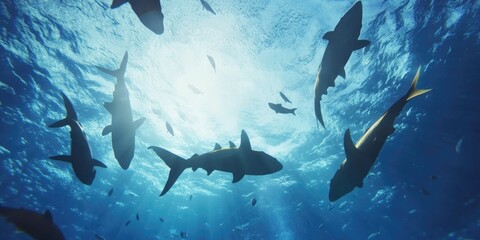 Obraz premium School of fish in ocean