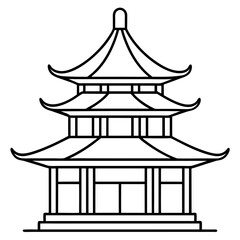 Pagoda  art vector illustration