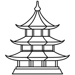 Pagoda  art vector illustration