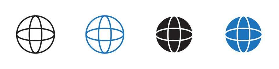 Globe icon flat and simple set design