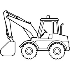 A backhoe loader  art vector illustration
