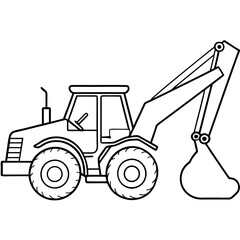 Fototapeta premium A backhoe loader art vector illustration