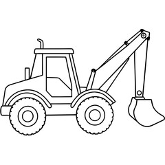 A backhoe loader  art vector illustration
