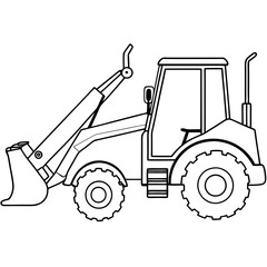 A backhoe loader  art vector illustration