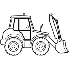 A backhoe loader  art vector illustration