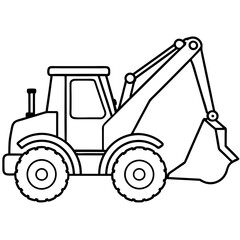 A backhoe loader  art vector illustration