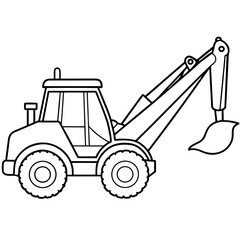 A backhoe loader  art vector illustration