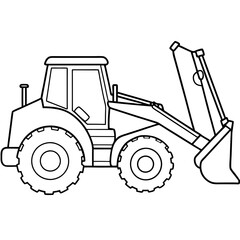 A backhoe loader  art vector illustration