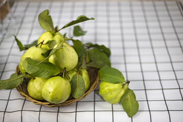 Green Guava In A Bowl On The Table