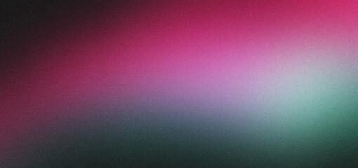 Grainy noisy poster background, dark pink green  color wave black backdrop abstract header banner design
