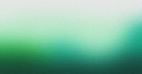 Grainy noisy poster background, white blue green color wave black backdrop abstract header banner design
