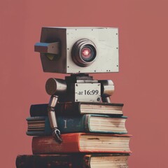 Fototapeta premium Sure, here are 10 prompts for Midjourney bot, each about a book with a solid color background, without the character count exceeding 200 words, and including 