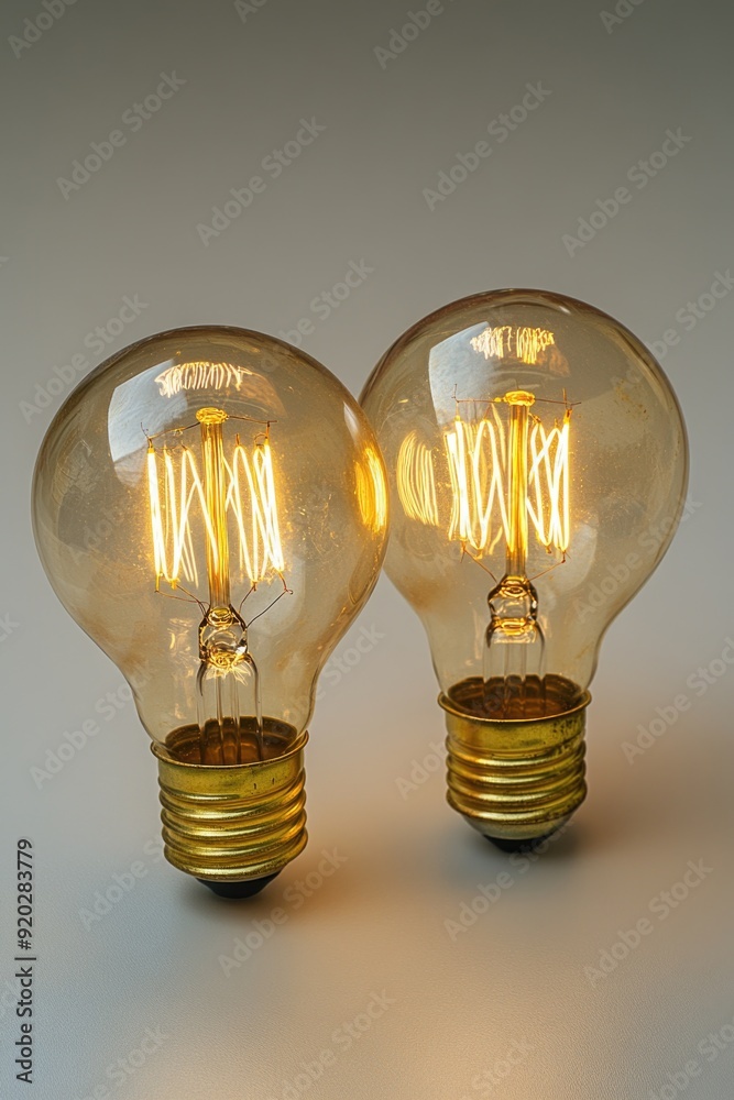 Wall mural light bulbs table top