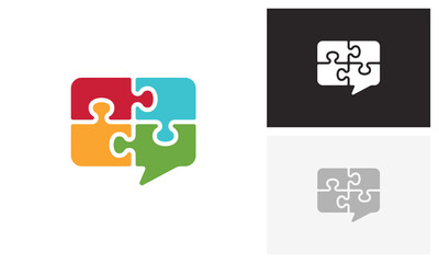 puzzle talk logo design
