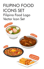 Filipina food logo vector icon set
