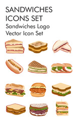 Sandwiches logo vector icon set