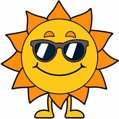 Cartoon sun in sunglasses