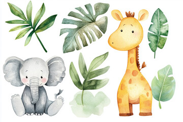 Cute animal watercolor paintings