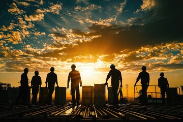 Skilled Workers Operating Oil Extraction Machinery at a Drilling Site