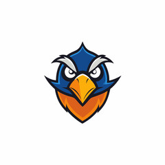 Simple line bird gaming mascot logo isolated vector art Illustration 