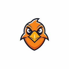 Simple line bird gaming mascot logo isolated vector art Illustration 