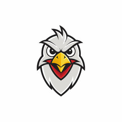 Simple line bird gaming mascot logo isolated vector art Illustration 