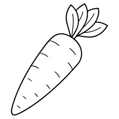 A coloring page of a FOOD CARROT