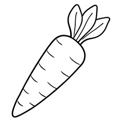 A coloring page of a FOOD CARROT