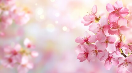 Fototapeta premium Pink Blossoms with Blurred Background.