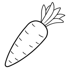 A coloring page of a FOOD CARROT