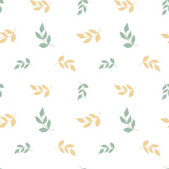 Seamless pattern with leaves