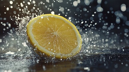Lemon Splashing in Water