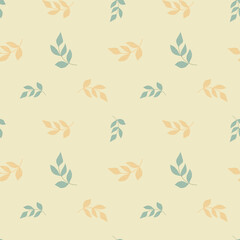 Seamless pattern with leaves