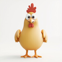 Cute Cartoon Chicken Character for Children's Designs