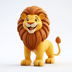 Obraz premium Cartoon Lion Character for Kids in a Playful Design