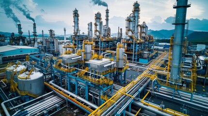 Futuristic Industrial Facility with Sustainable Technology Integration