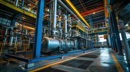 Futuristic Industrial Innovation: Sustainable Machinery in High-Tech Production Facility