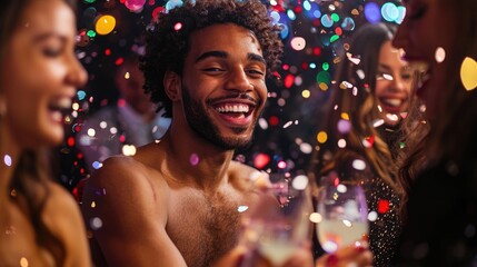 Winning Jackpot at Vibrant Casino - Excited Players Celebrating Slot Machine Payout