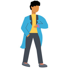 People Walking in Autumn Illustration in Cartoon Design Concept. Vector Character