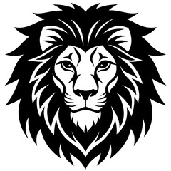 Lion head icon silhouette vector art illustration
