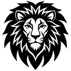 Obraz premium Lion head icon silhouette vector art illustration 