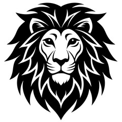 Lion head icon silhouette vector art illustration
