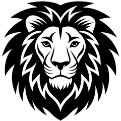 Lion head icon silhouette vector art illustration
