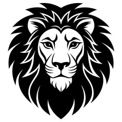 Lion head icon silhouette vector art illustration
